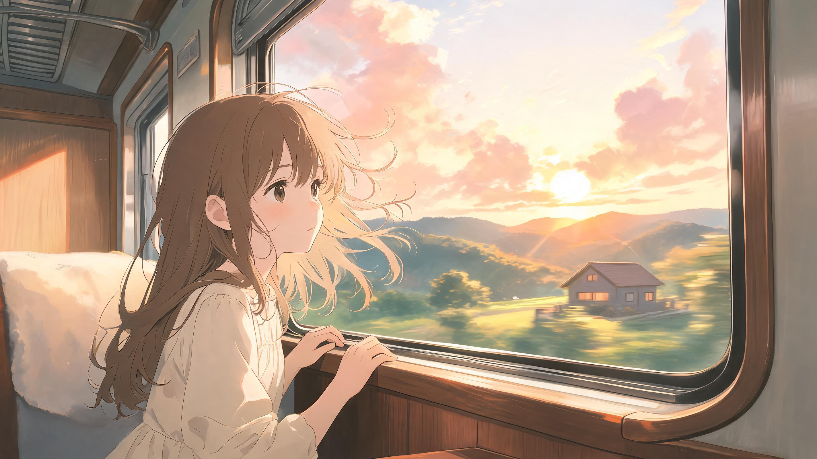 Sunset Train Window